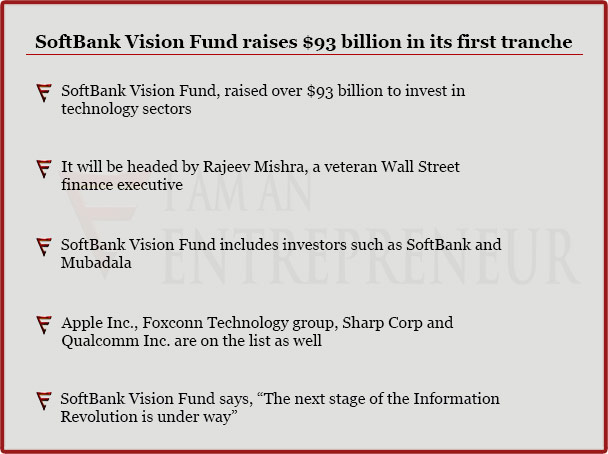 SoftBank Vision Fund raises $93 billion in its first tranche